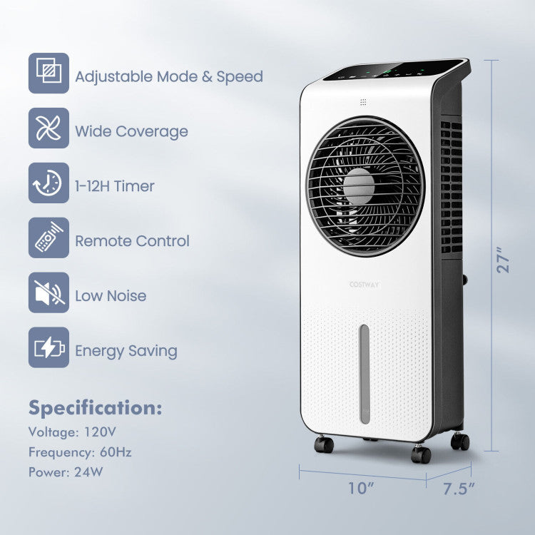 3-in-1 Evaporative Air Cooler with 12H Timer Remote - 11