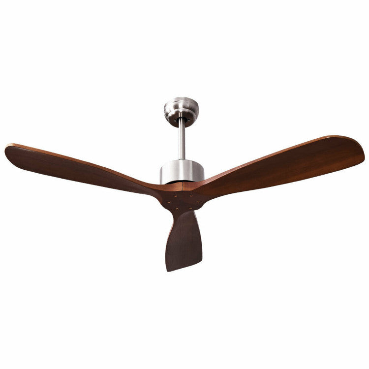 52 Inch Modern Ceiling Fan No Light with Remote Control - 12