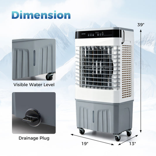 2100 CFM 3-in-1 Evaporative Air Cooler with 5.3 Gal Water Tank for Indoor Outdoor - 2