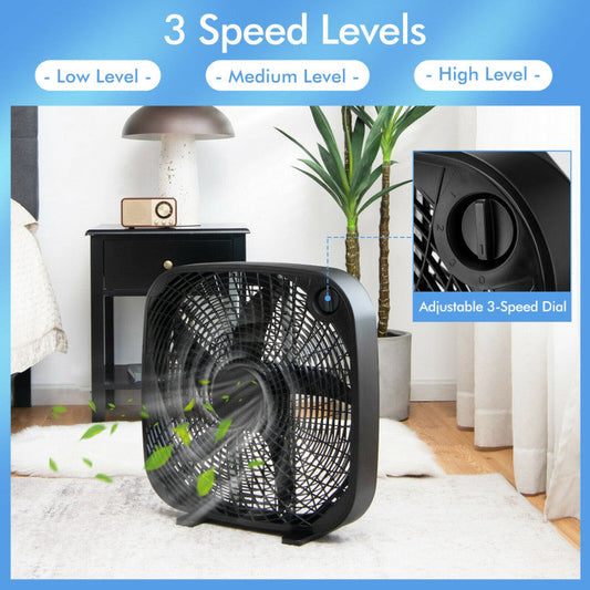 20 Inch Box Portable Floor Fan with 3 Speed Settings and Knob Control - 2