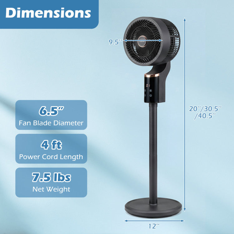 Compact Oscillating Standing Fan with 70 Oscillation and 90 Tilt for Home Office - 10