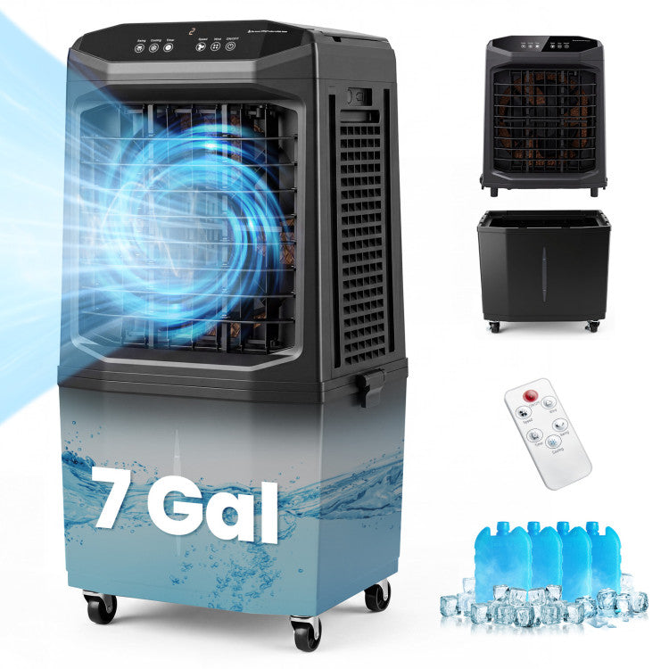 Swamp Cooler 1800 CFM Evaporative Air Cooler with 7 Gal Detachable Water Tank - 11
