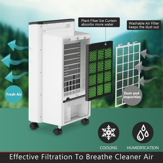 3-in-1 Portable Evaporative Air Conditioner Cooler with Remote Control