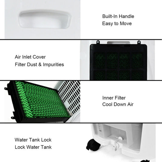 Evaporative Portable Air Cooler Fan Humidifier with Remote Control for Home and Office