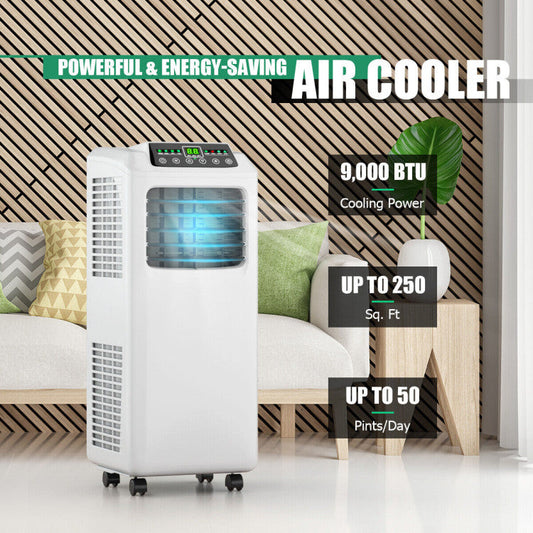 9000 BTU Portable Air Conditioner with Built-in Dehumidifier and Remote Control - 2