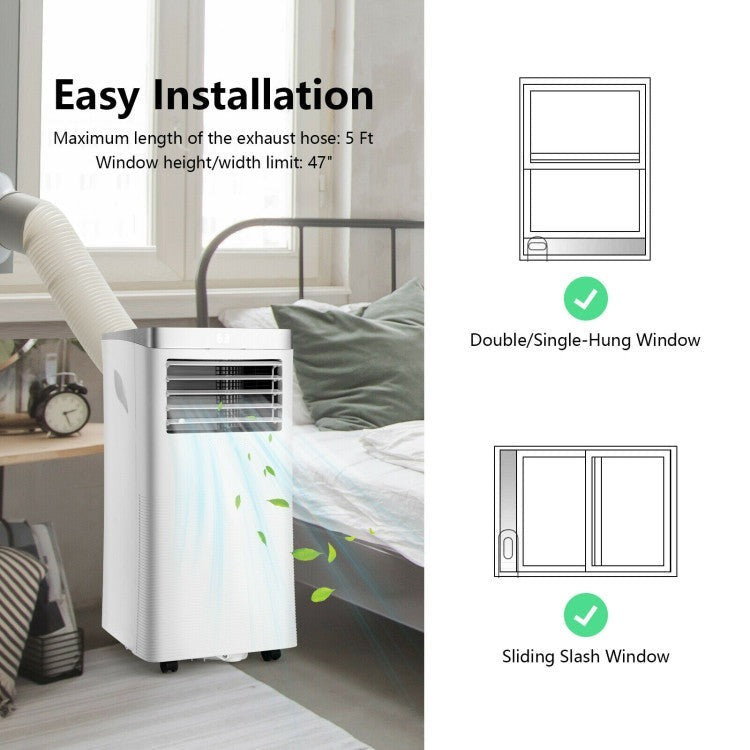 8000 BTU (Ashrae) 3-in-1 Portable Air Conditioner with Remote Control and Indicator Light - 6