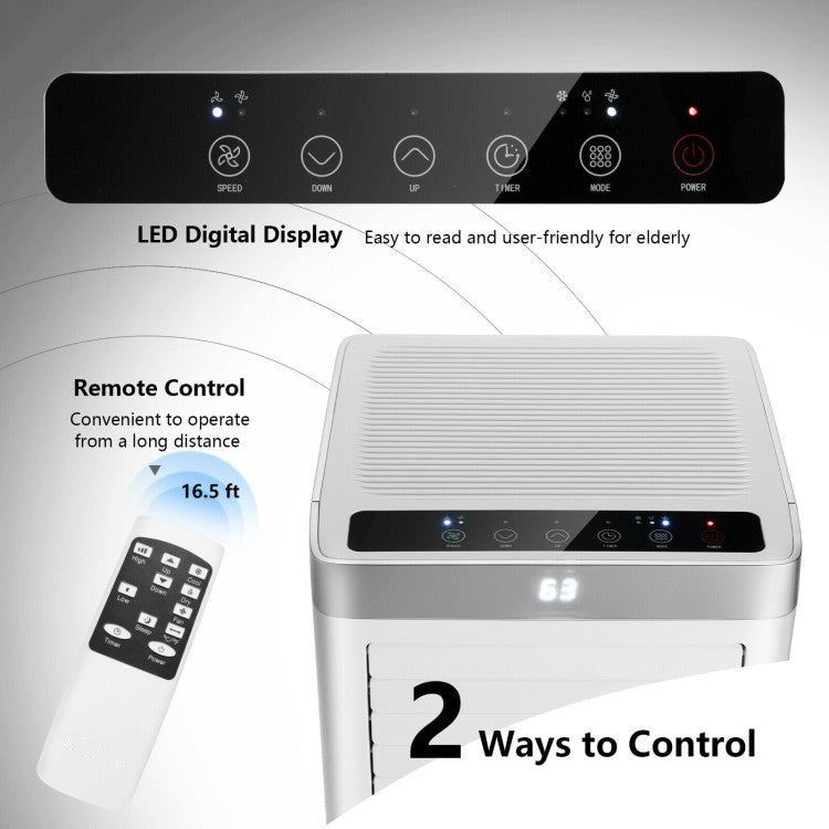 8000 BTU (Ashrae) 3-in-1 Portable Air Conditioner with Remote Control and Indicator Light - 8