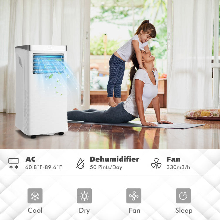 10000 BTU(Ashrae) 3-in-1 Portable Air Conditioner with Remote Control - 4