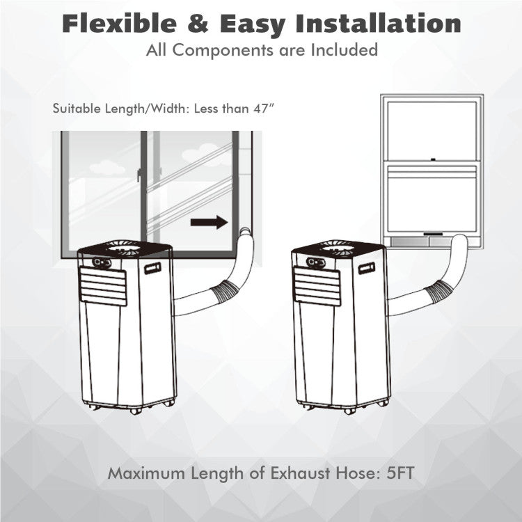 10000 BTU(Ashrae) 3-in-1 Portable Air Conditioner with Remote Control - 8