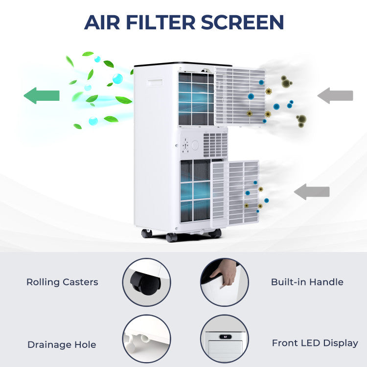 10000 BTU 4-in-1 Portable Air Conditioner with Dehumidifier and Fan Mode - 10