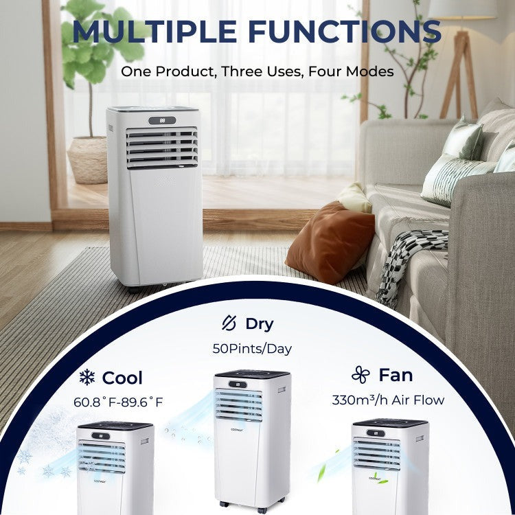 10000 BTU 4-in-1 Portable Air Conditioner with Dehumidifier and Fan Mode - 4