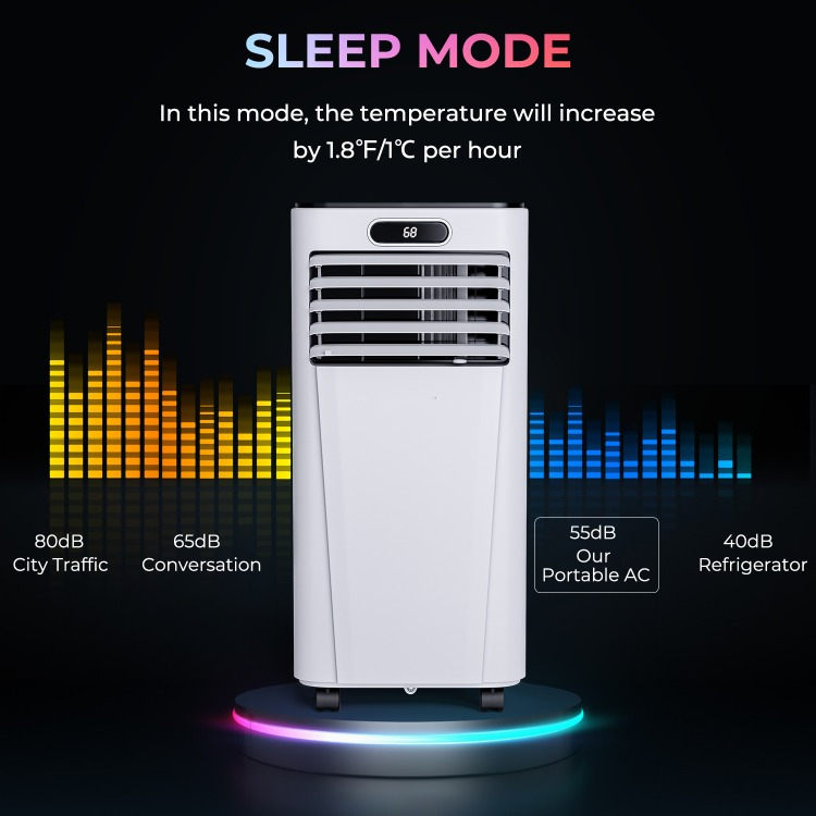 10000 BTU 4-in-1 Portable Air Conditioner with Dehumidifier and Fan Mode - 7