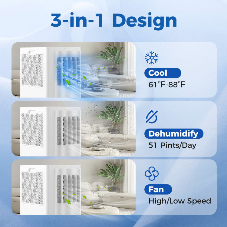 10000 BTU Portable Air Conditioner Cools up to 350 Sq ft with 24H Timer - 9