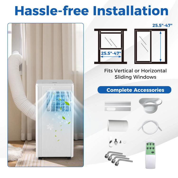 10000 BTU Portable Air Conditioner Cools up to 350 Sq ft with 24H Timer - 7