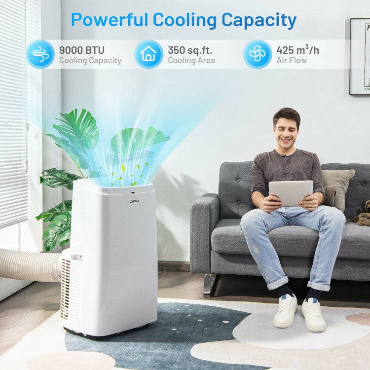 9000 BTU(Ashrae) 3-in-1 Portable Air Conditioner with Remote Control - 4