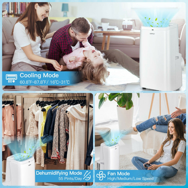 9000 BTU(Ashrae) 3-in-1 Portable Air Conditioner with Remote Control - 5