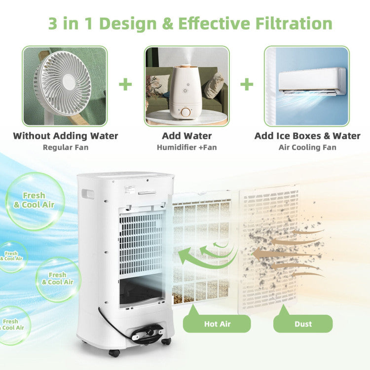 4-in-1 Portable Evaporative Air Cooler with Timer and 3 Modes - 6