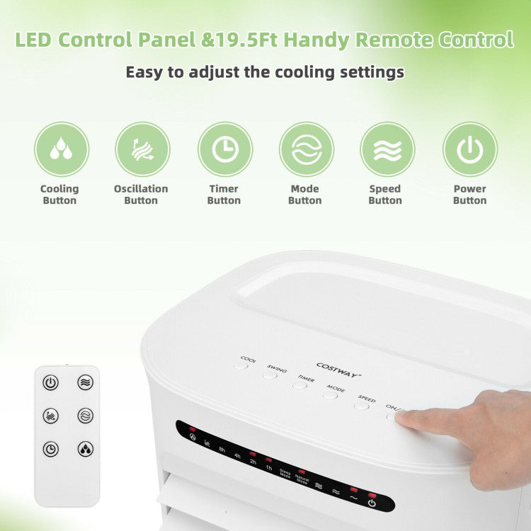4-in-1 Portable Evaporative Air Cooler with Timer and 3 Modes - 7