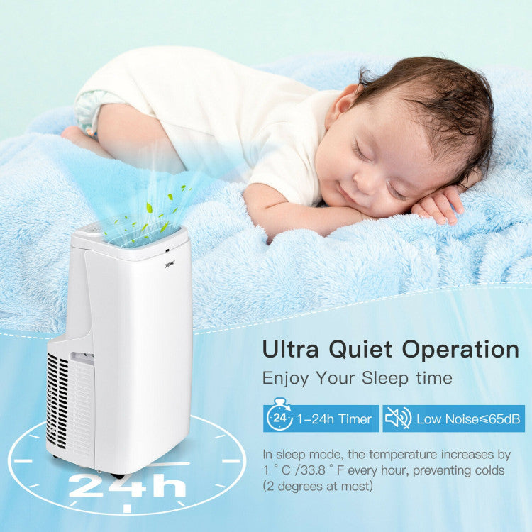 9000 BTU(Ashrae) 3-in-1 Portable Air Conditioner with Remote Control - 8
