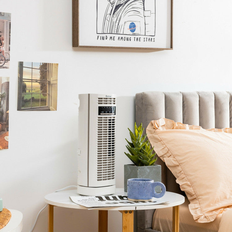 14 Inch Mini Oscillating Tower Fan Electric Desk Fan with 3 Speed and Timer - 10