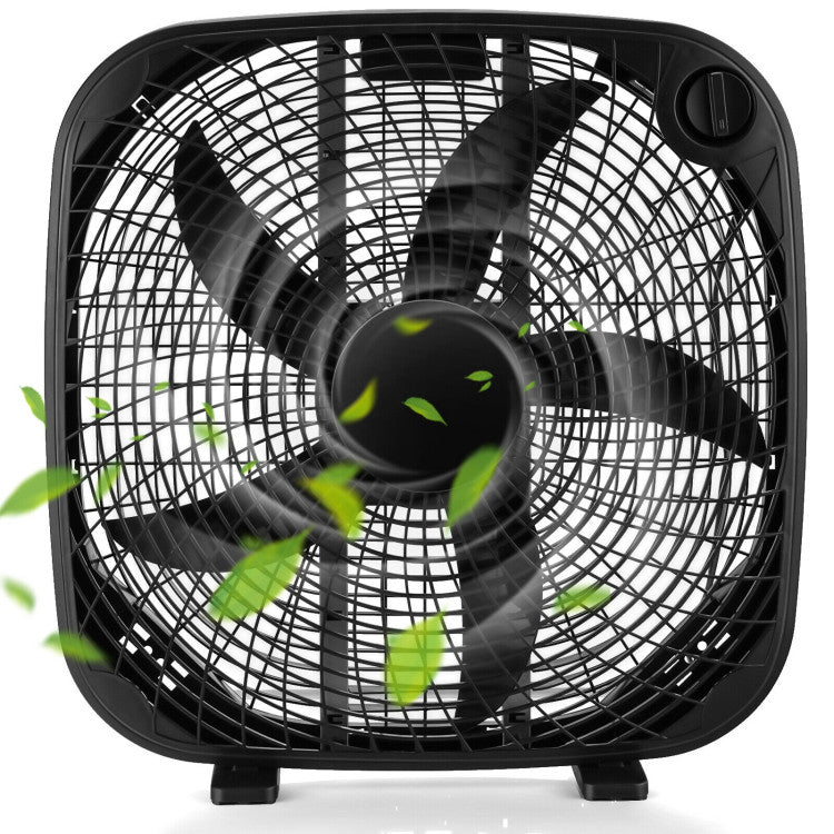 20 Inch Box Portable Floor Fan with 3 Speed Settings and Knob Control - 10