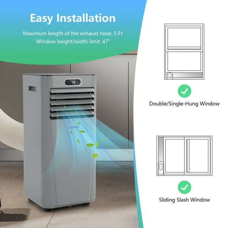 8000 BTU(Ashrae) 3-in-1 Portable Air Conditioner with Remote Control - 10