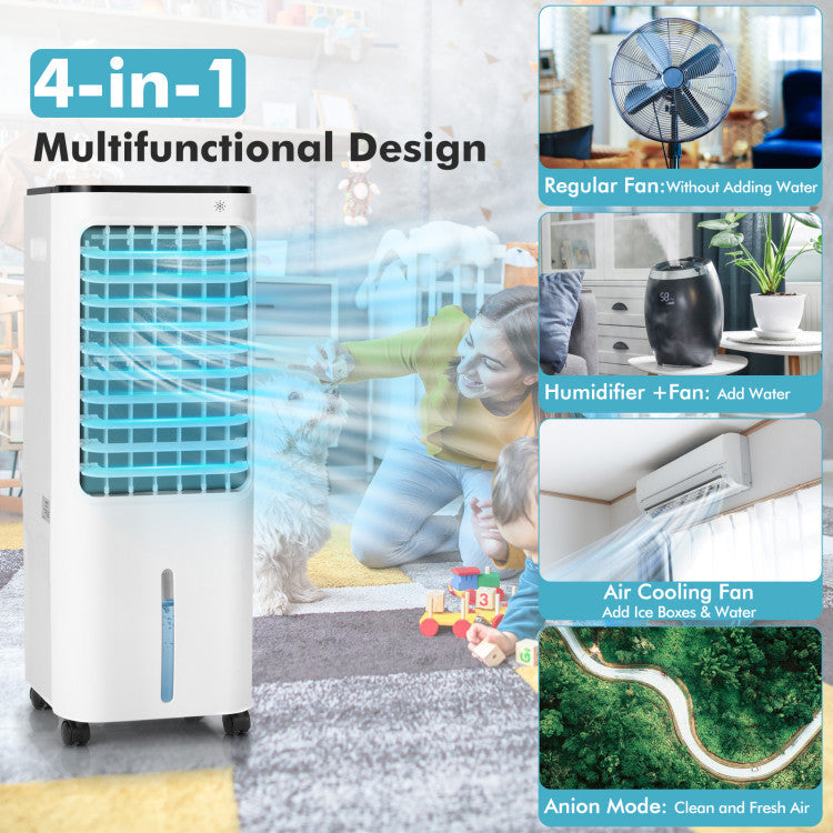 4-in-1 Evaporative Air Cooler with 12L Water Tank and 4 Ice Boxes - 9