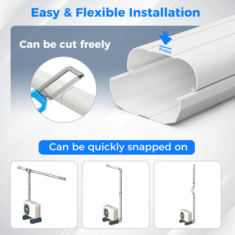 4 Inches W x 10/16.5 Feet L Mini Decorative PVC Slim Line Cover Kit