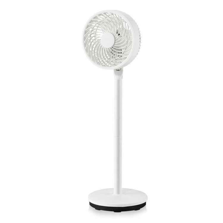 9 Inch Portable Oscillating Pedestal Floor Fan with Adjustable Heights and Speeds - 12