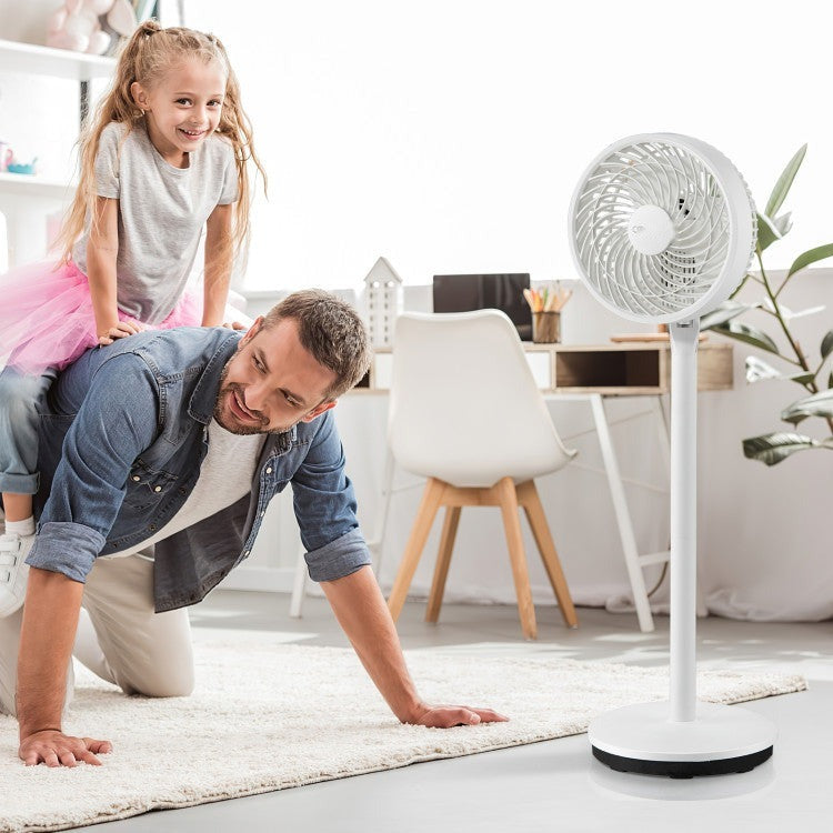 9 Inch Portable Oscillating Pedestal Floor Fan with Adjustable Heights and Speeds - 13