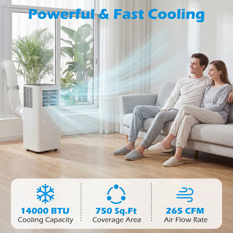 14000 BTU 3-in-1 Smart AC with Wi-Fi and Remote Control & Window Kit - 7