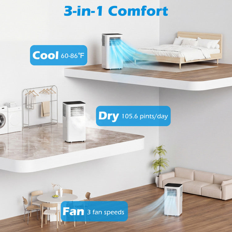 14000 BTU 3-in-1 Smart AC with Wi-Fi and Remote Control & Window Kit - 8