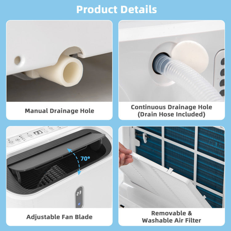 14000 BTU(Ashrae) Portable Air Conditioner with APP and WiFi Control - 11