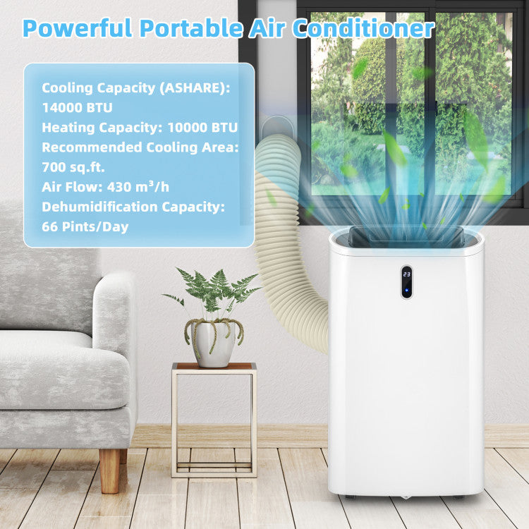 14000 BTU(Ashrae) Portable Air Conditioner with APP and WiFi Control - 6