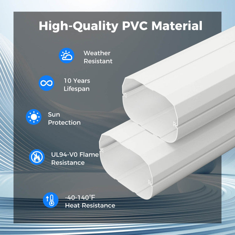 4 Inches W x 10/16.5 Feet L Mini Decorative PVC Slim Line Cover Kit - 2
