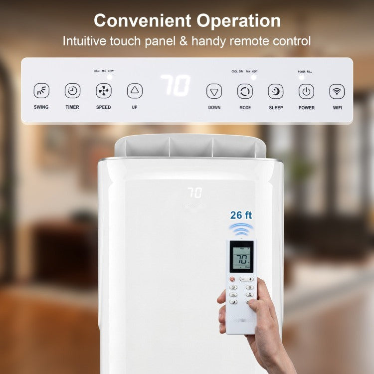 15000 BTU Inverter Portable Air Conditioner Smart Wifi Enabled Cooling and Heating Unit - 3