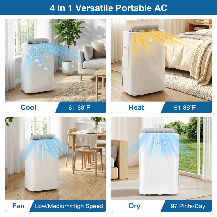 15000 BTU Inverter Portable Air Conditioner Smart Wifi Enabled Cooling and Heating Unit - 6