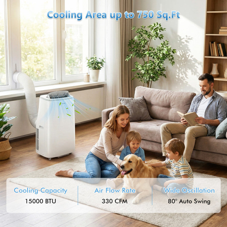 15000 BTU Portable Air Conditioner with APP Control and Fan - 3