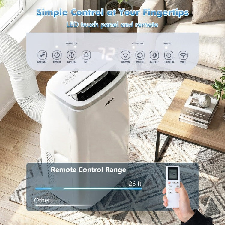 15000 BTU Portable Air Conditioner with APP Control and Fan - 4