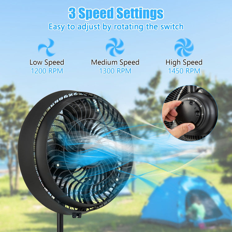 16 Inch Outdoor Misting Fan Oscillating Pedestal Fan with 3 Mist Levels - 10