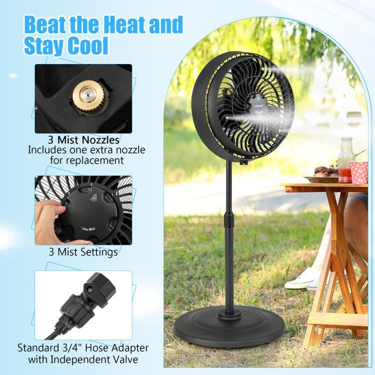16 Inch Outdoor Misting Fan Oscillating Pedestal Fan with 3 Mist Levels - 11
