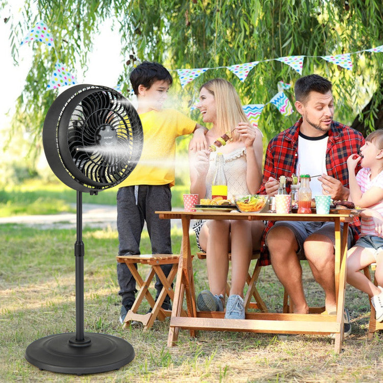 16 Inch Outdoor Misting Fan Oscillating Pedestal Fan with 3 Mist Levels - 2