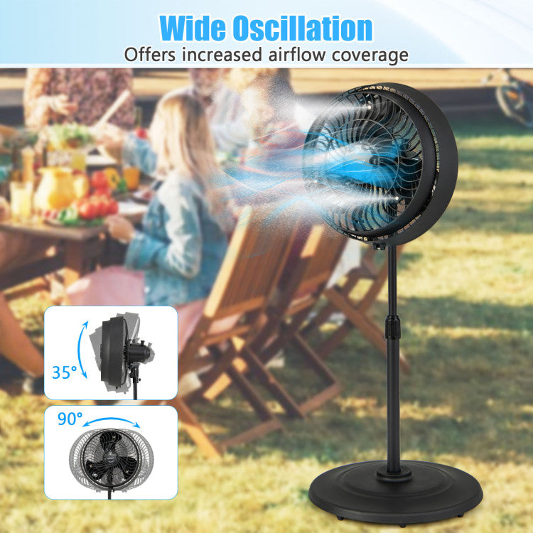 16 Inch Outdoor Misting Fan Oscillating Pedestal Fan with 3 Mist Levels - 7