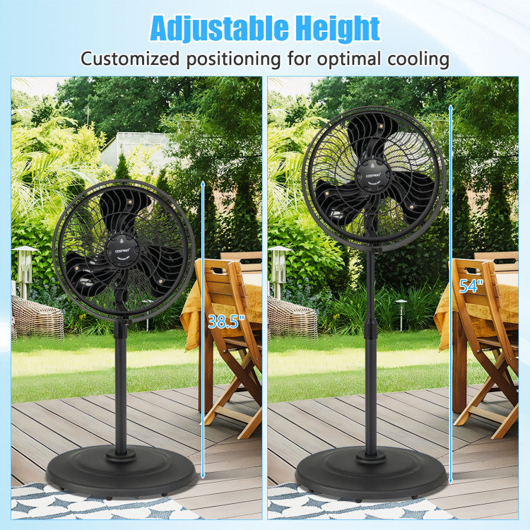 16 Inch Outdoor Misting Fan Oscillating Pedestal Fan with 3 Mist Levels - 8