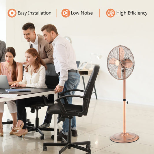 16 Inch Pedestal Standing Fan Oscillating Pedestal Fan with 3 Speeds and Adjustable Height - 2