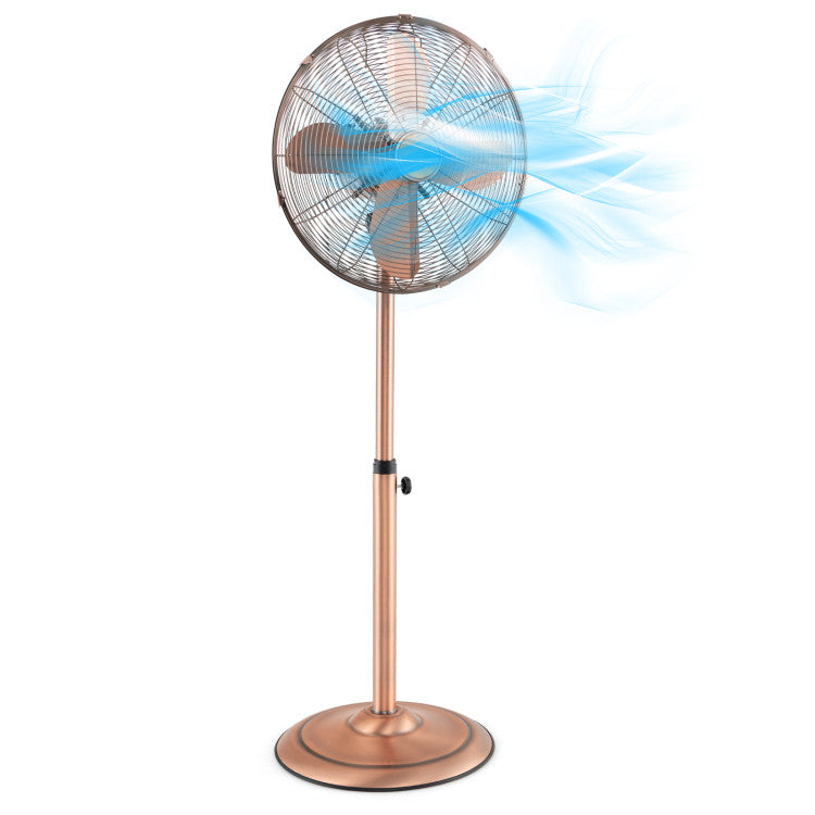 16 Inch Pedestal Standing Fan Oscillating Pedestal Fan with 3 Speeds and Adjustable Height - 4
