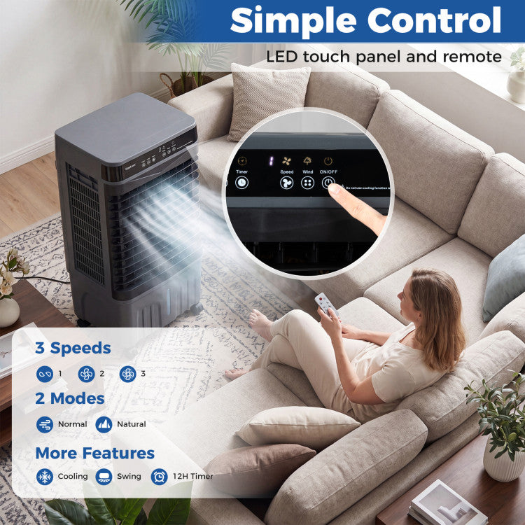 1800 CFM Evaporative Air Cooler with 4 Gal Water Tank - 5