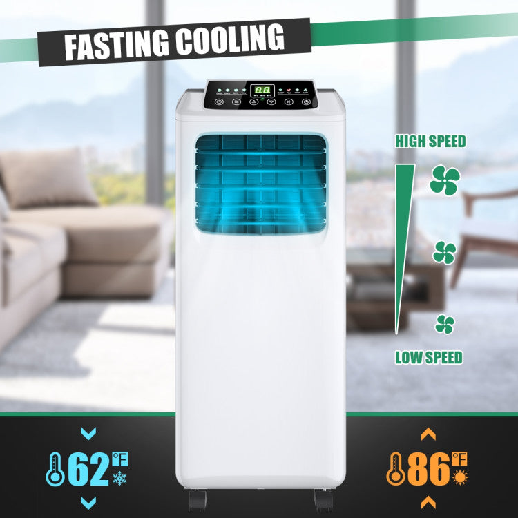 9000 BTU Portable Air Conditioner with Built-in Dehumidifier and Remote Control - 3