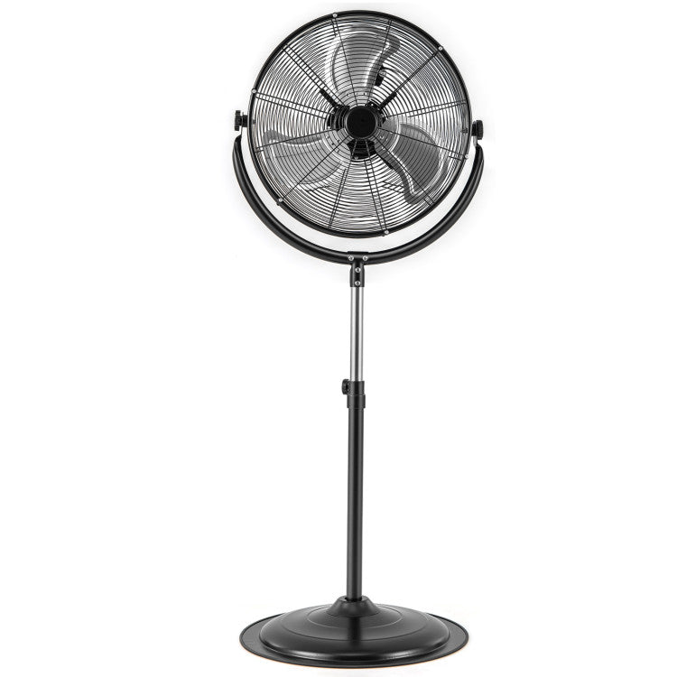 20 Inches High Velocity Pedestal Fan with 3 Speeds and Adjustable Height - 3