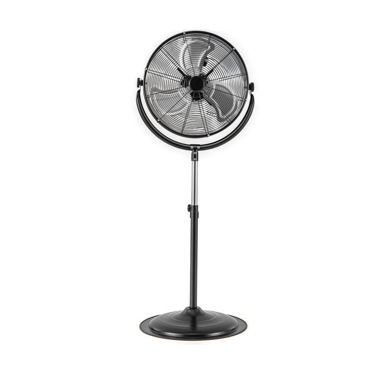 20 Inches High Velocity Pedestal Fan with 3 Speeds and Adjustable Height - 4
